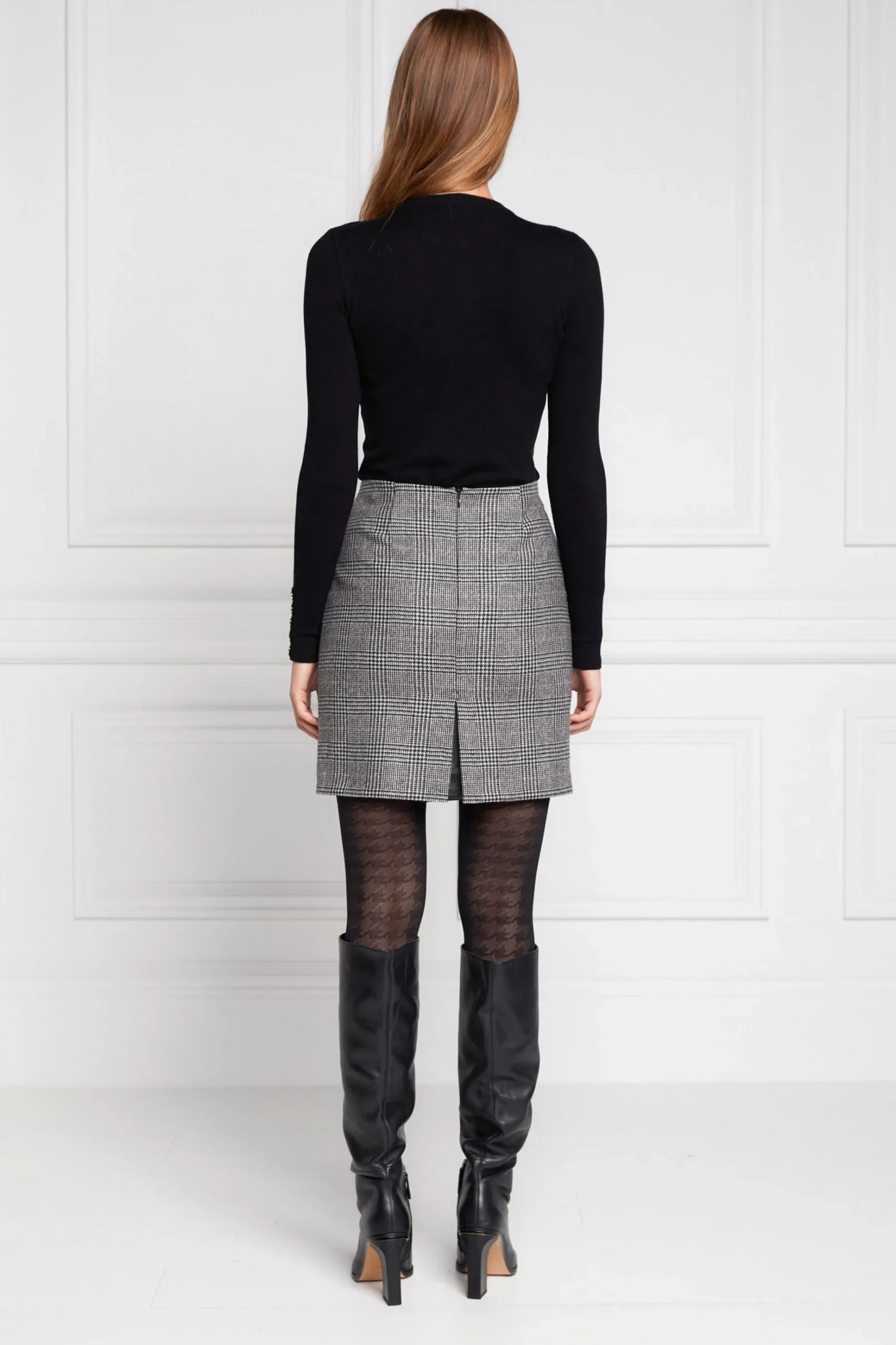 Buttoned Knit Crew Neck
