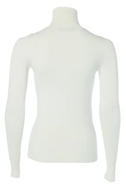 Buttoned Knit Roll Neck