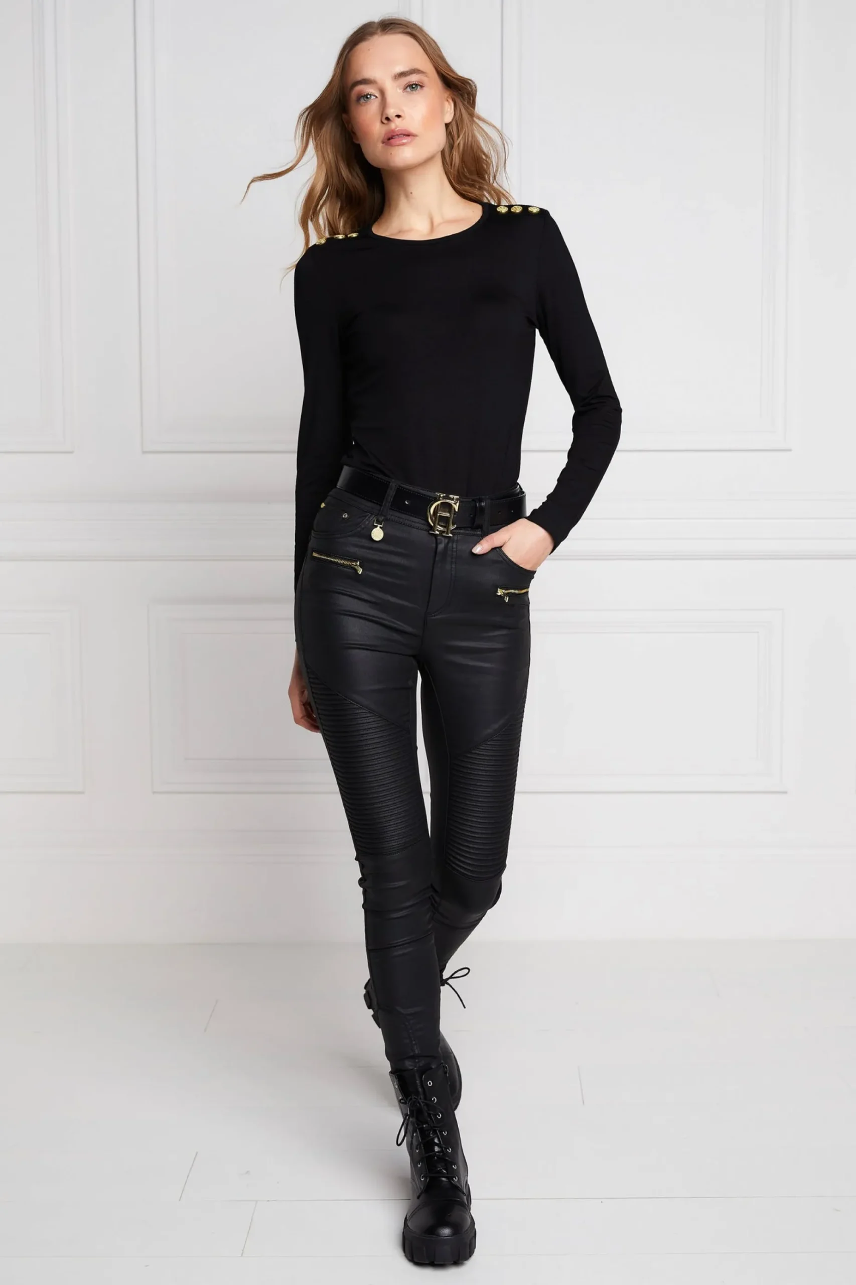 Coated Biker Jean