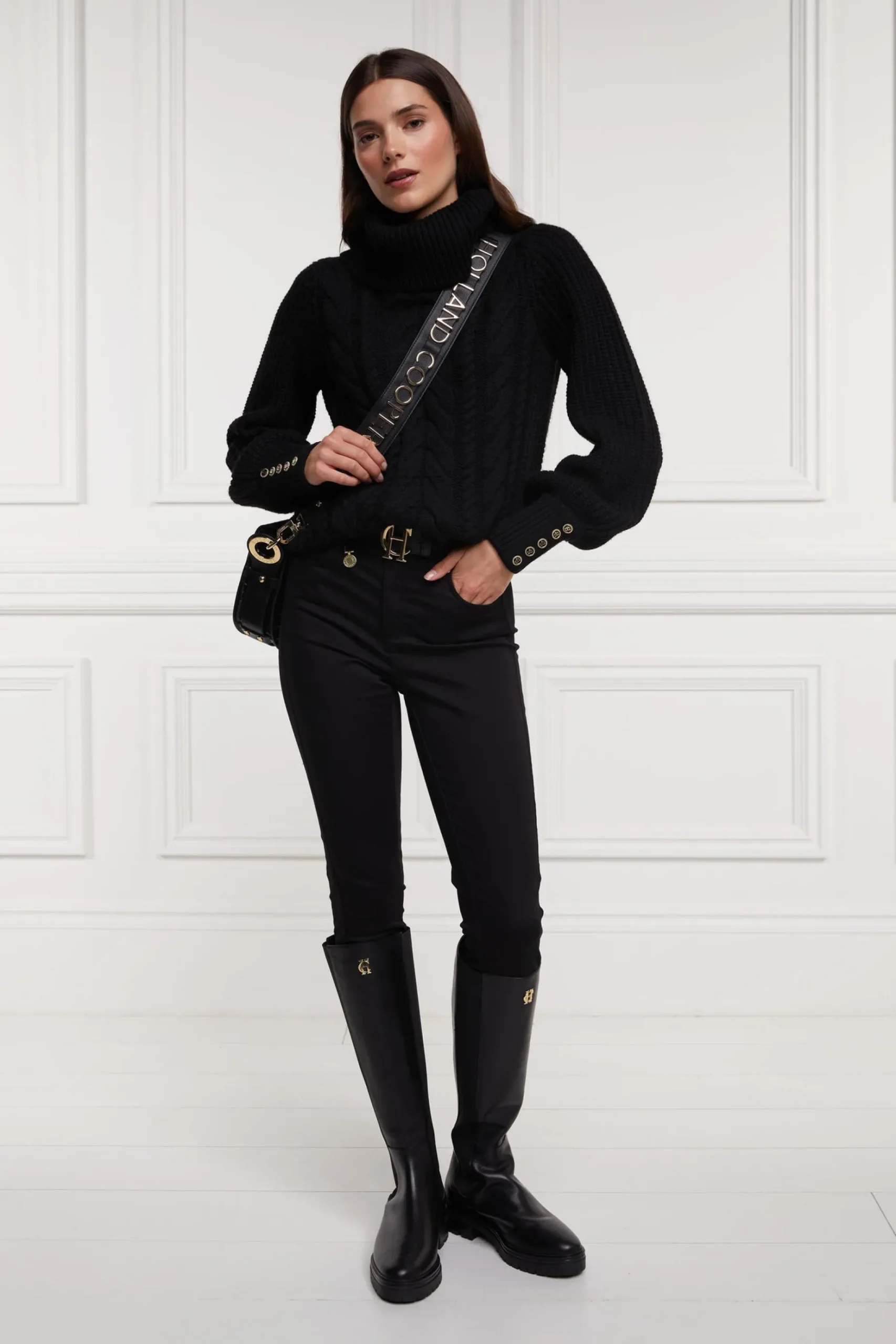 Corded Roll Neck Knit