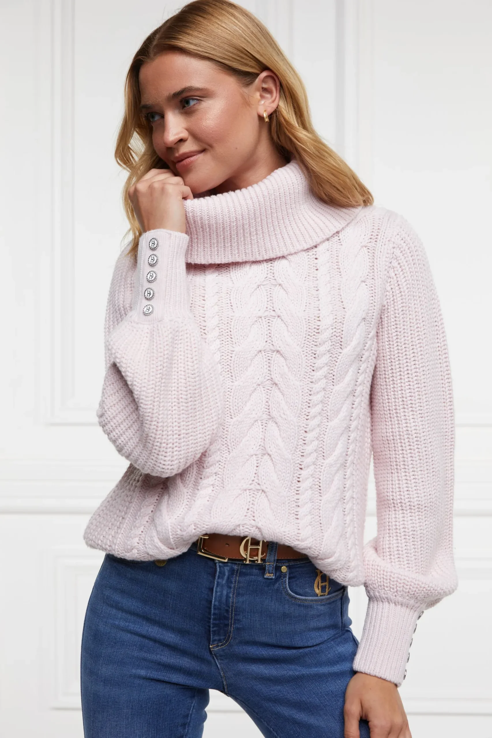 Corded Roll Neck Knit