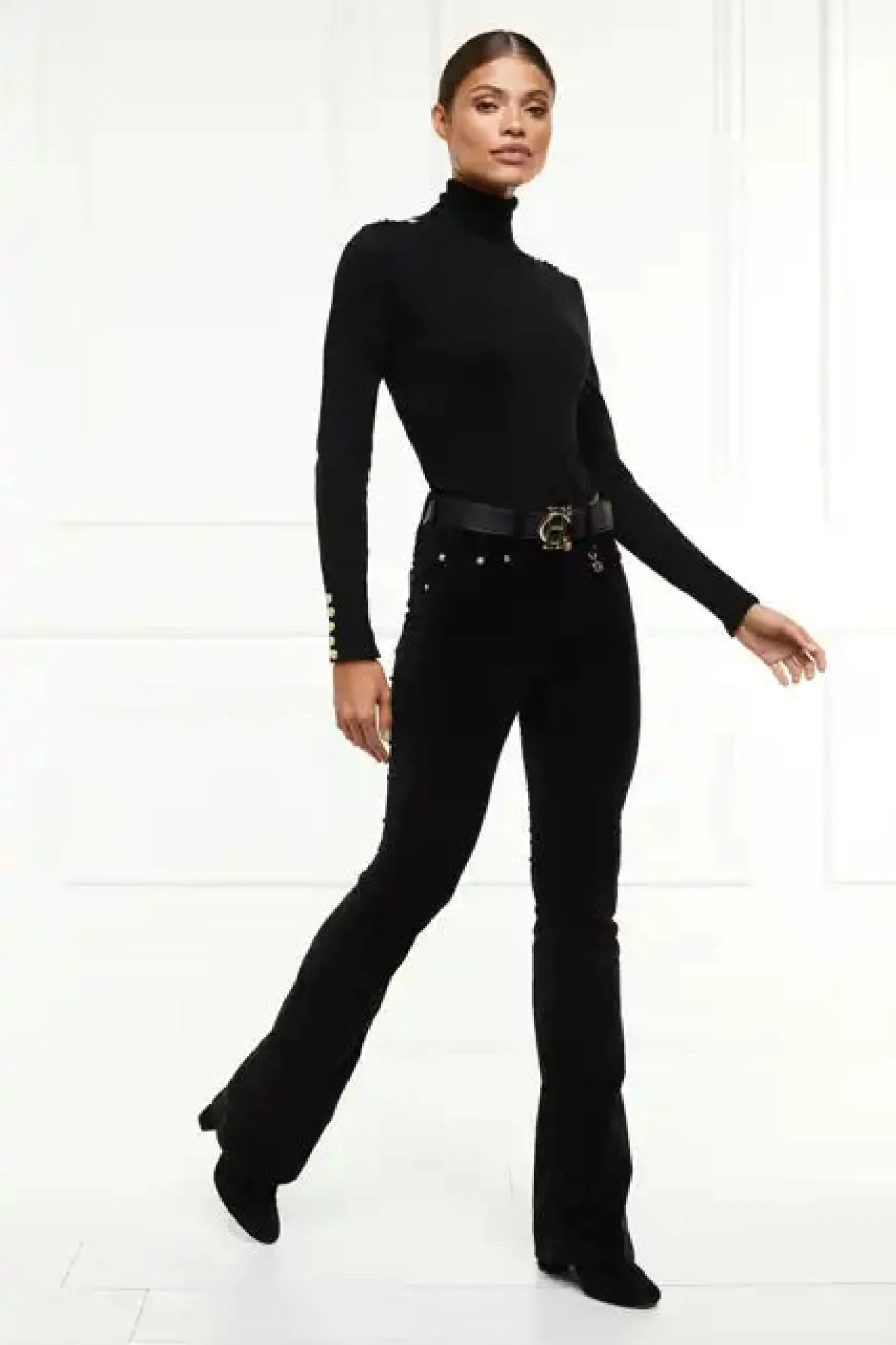 High Rise Velvet Flare