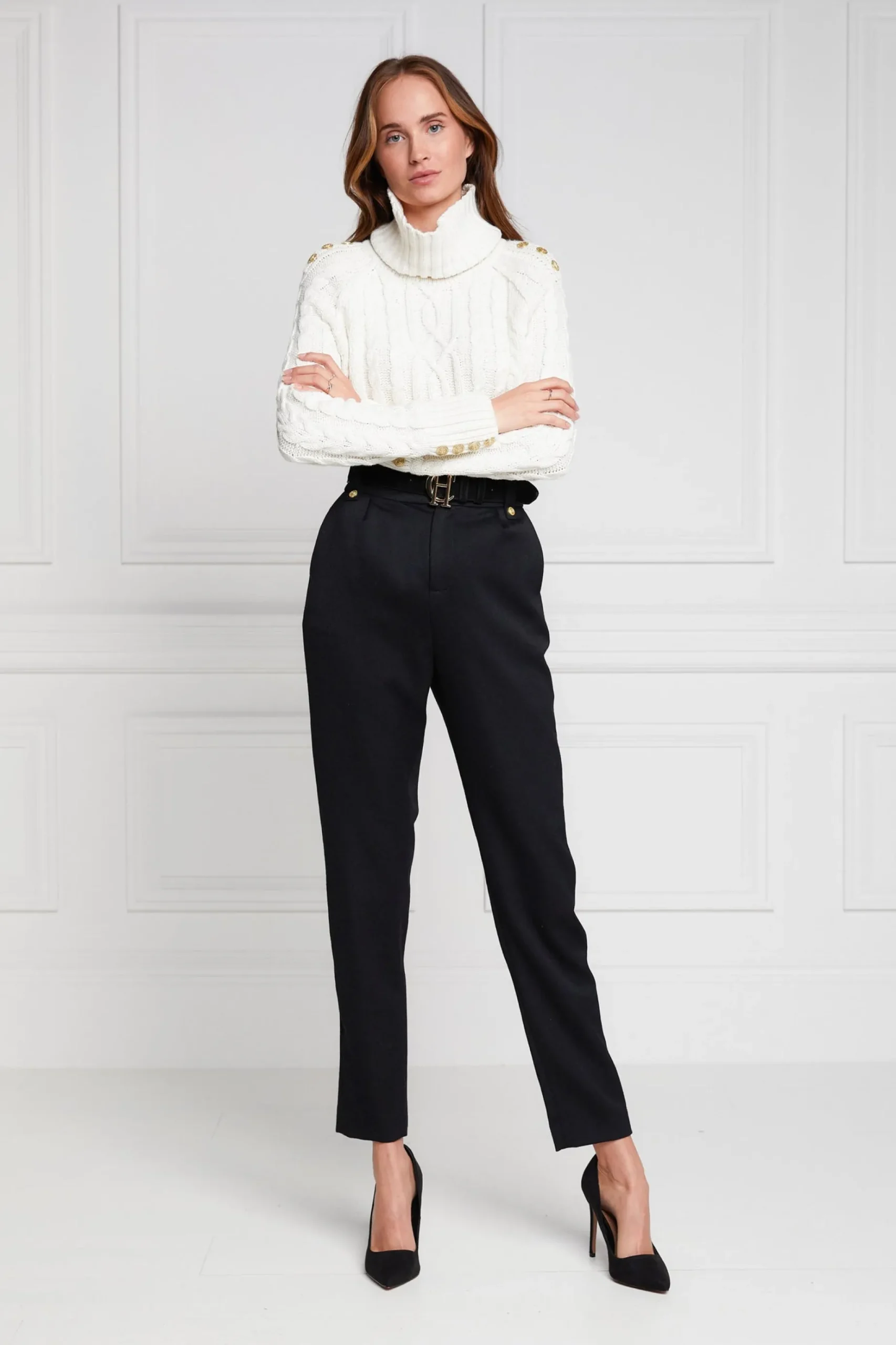 High Waisted Peg Trouser