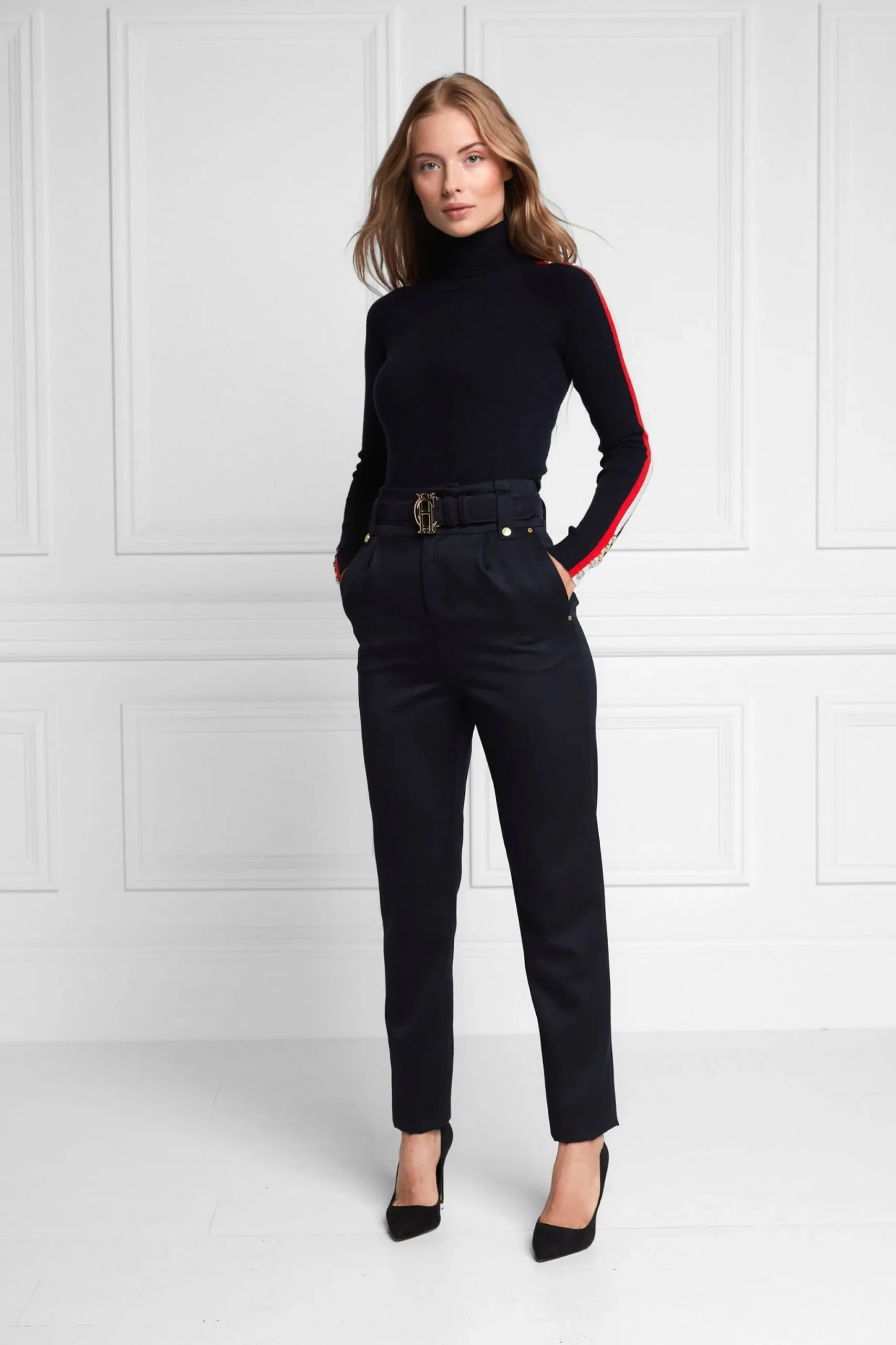 High Waisted Peg Trouser