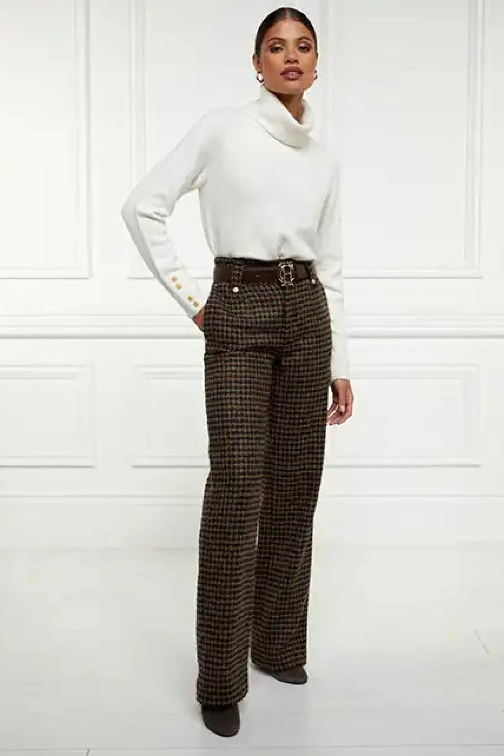 High Waisted Straight Trouser