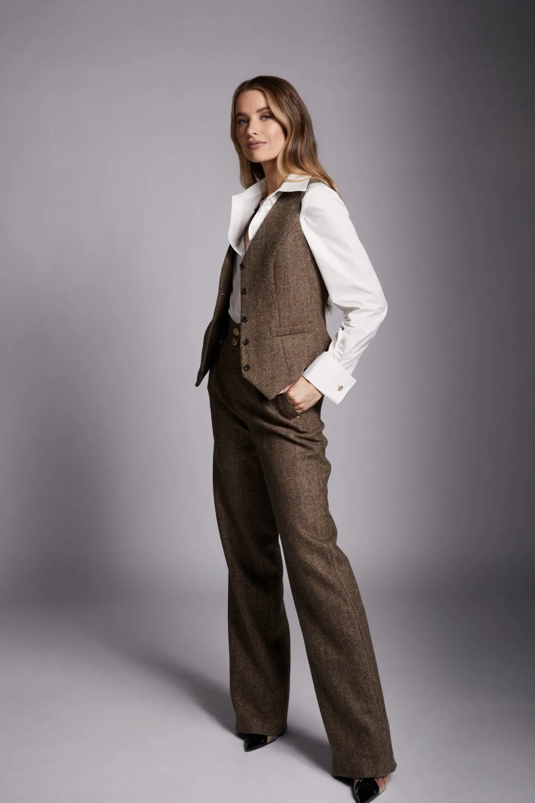 High Waisted Straight Trouser