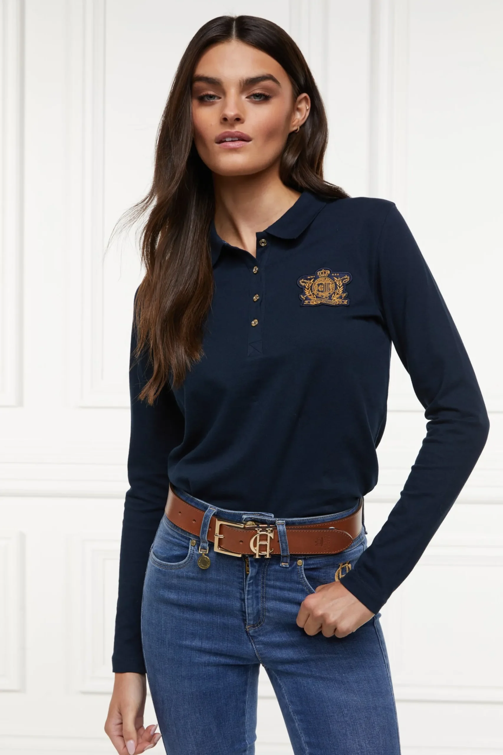 Long Sleeve Crest Polo